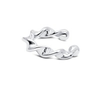 Wave Curved Silver Ear Cuff EC-1334